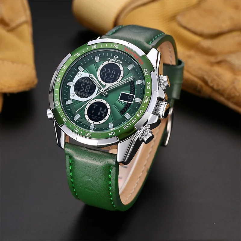 Men's Quartz Watch - Luminous Multifunction, Leather Strap, Water Resistant