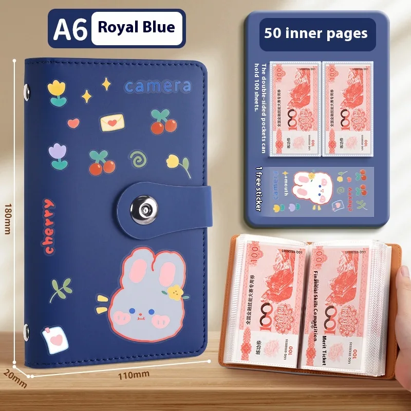 Cash Savings Book - PU Cover Budget Binder, 100 to 200 Pages
