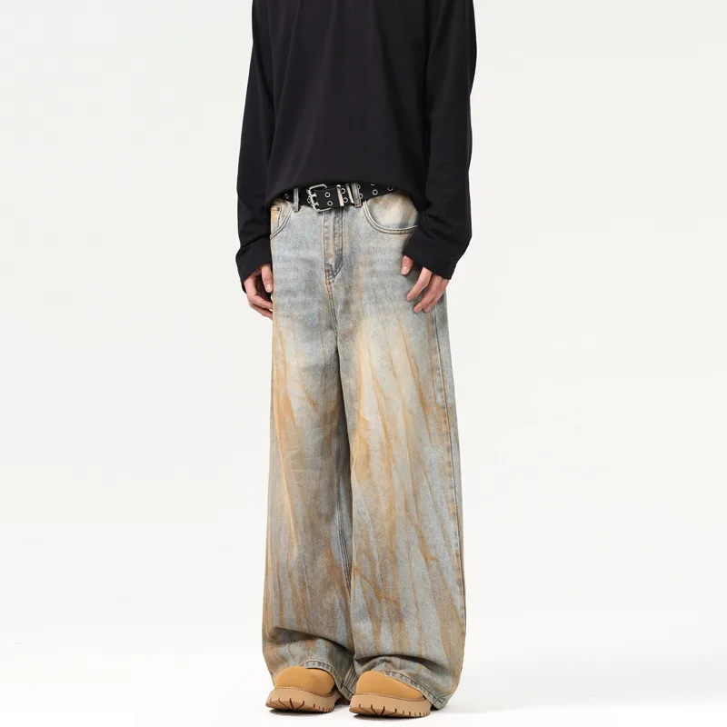 Loose Drooping Waste Soil Wind Mop Pants