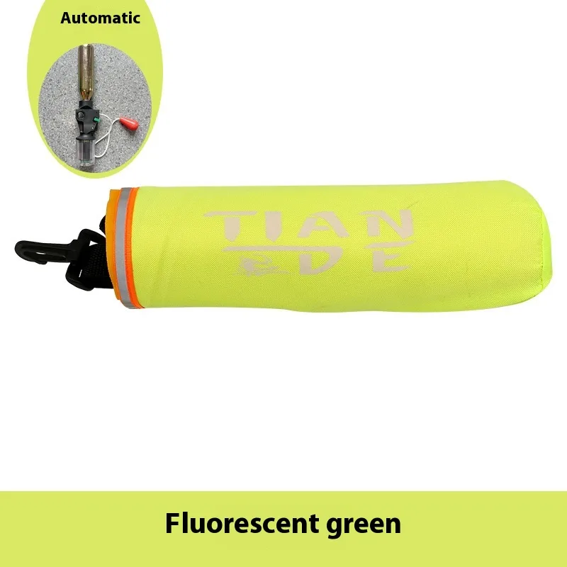 Inflatable Life Jacket - Automatic or Manual Portable Emergency Buoy — Fluorescent Green Manual