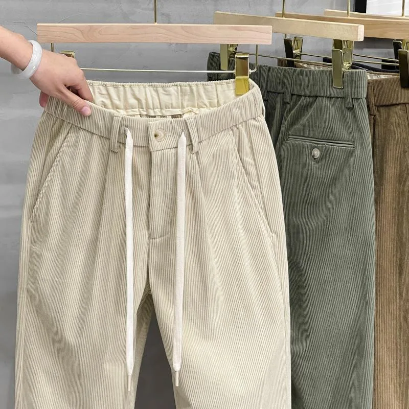 Corduroy Pants Men's Korean-style Trendy Slim Fit Skinny Corduroy