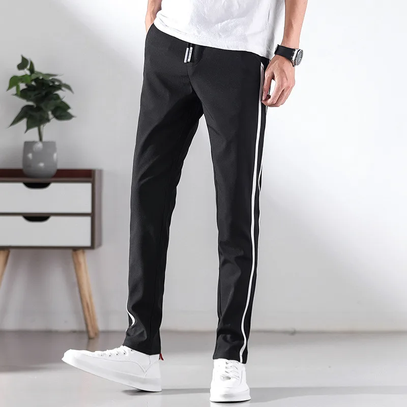 Trendy Men's Casual Pants Summer Hong Kong Style Loose Thin Sweatpants