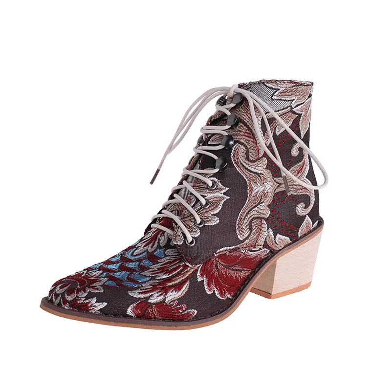 Women's Leopard Block-Heel Shoes - Pointed Toe, Non-Slip Rubber Sole